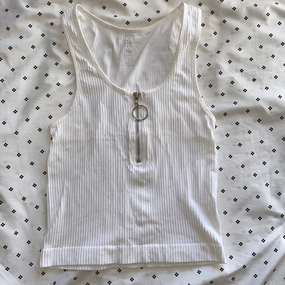 White Tank with Zipper
